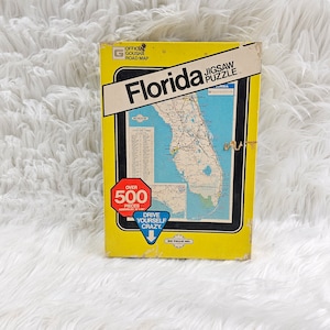 Vintage 1972 Hoi Polloi, Floride, carte routière officielle de Gousha, 500 pièces et plus