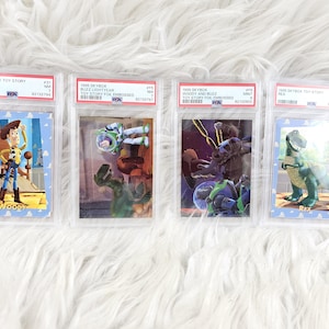 4 tarjetas coleccionables de Toy Story de Skybox de 1995, en menta, de 6 a 9 pulgadas, con diseño de Buzz Lightyear, Woody, Bo Beep, Green Army Men y Rex, de Disney Disneyana