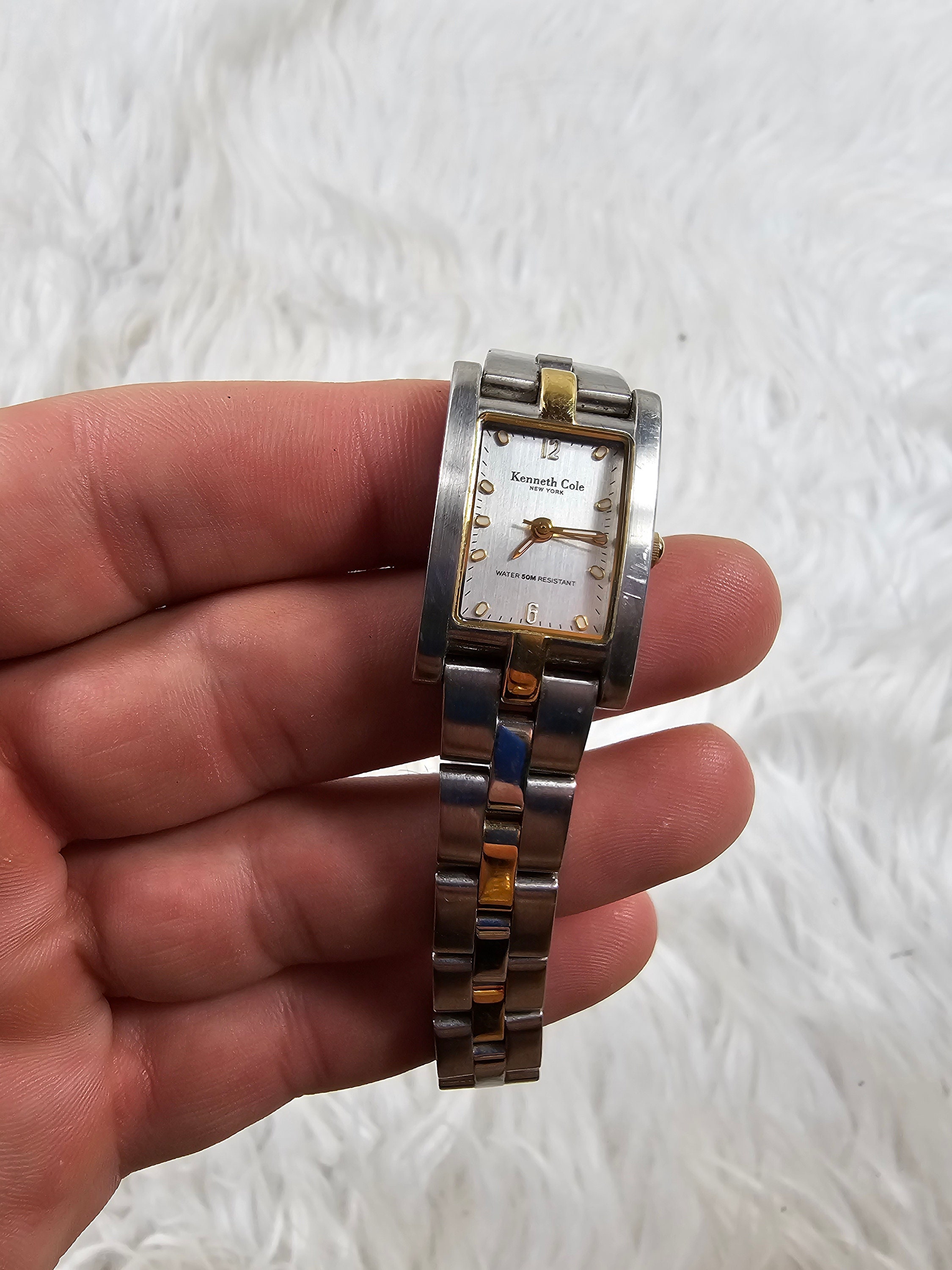 Kenneth Cole New York Watch Men Silver Tone Rectangle Date 50M New Battery 8 Needs Battery for Parts Etsy UK