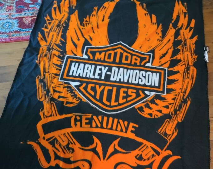 Rare Harley Davidson Fleece Blanket the Northwest Co. 58in 44in Etsy