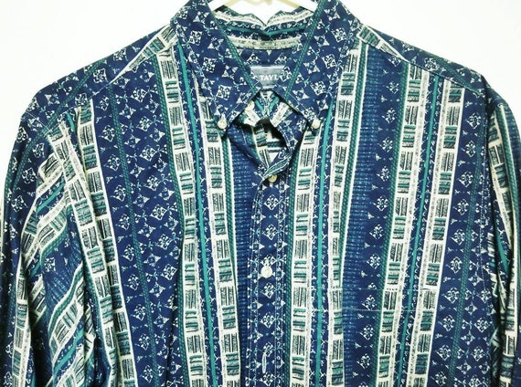 Classy Pattern Print Dress Shirt, Mens Golf Shirt,