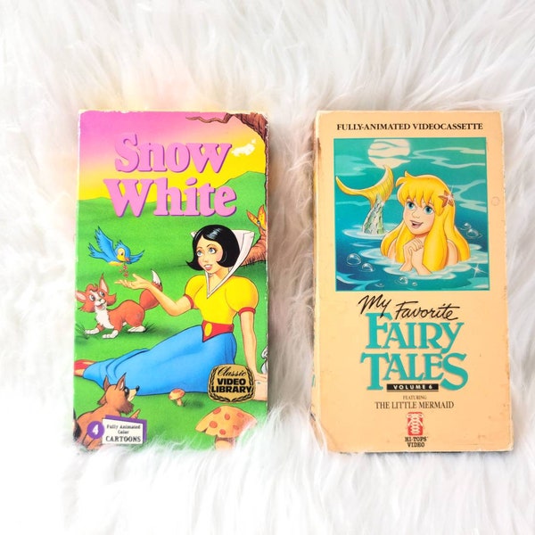 2 old skool vintage Disney Look alike VHS Tapes -  Snow White and Little Mermaid