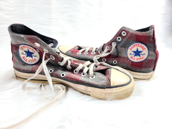 Vintage 90s Converse All Star Chuck Taylor Hi Top Red Grey - Etsy