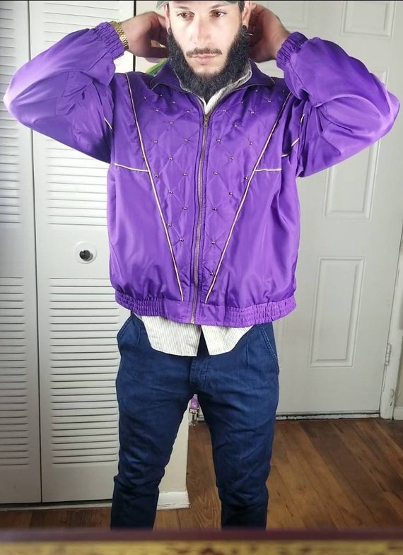 Vintage Purple Windbreaker Jacket Retro 