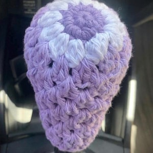 Crochet Flower Gear Shift Cover - Cute Car Accessory - Daisy Car Decor - Boho car Interior - Handmade Gift For Her