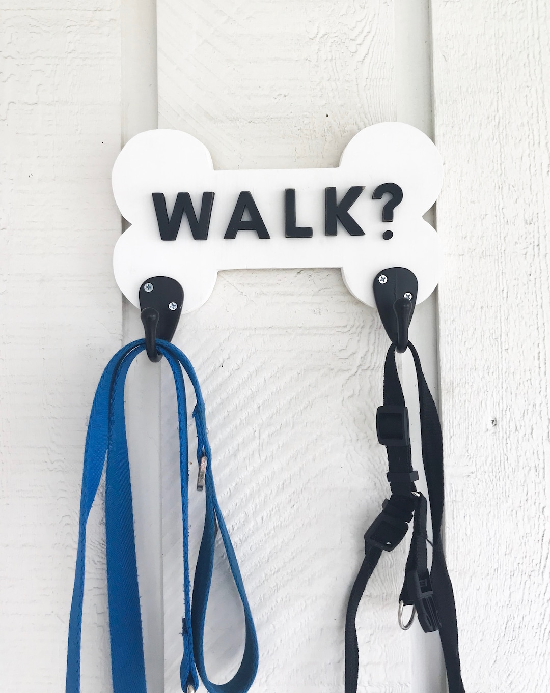 Dog Bone Pet Leash Holder, Pet Leash Hook, Walk Leash Hook Holder, Wood Cut Out, Customizable ...