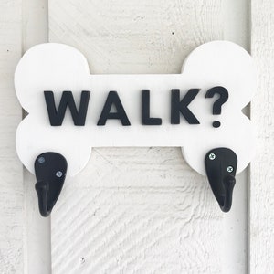 Dog Bone Pet Leash Holder, Pet Leash Hook, Walk Leash Hook Holder, Wood Cut Out, Customizable ...