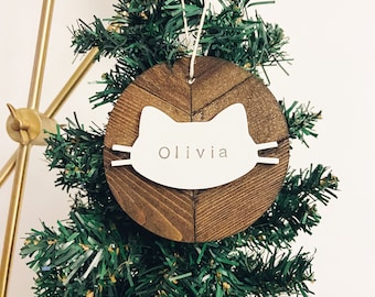 Personalized Cat Ornament, Custom Christmas Pet Ornament, Holiday Pet Gift for Cat Lover, Cat Gift, Personalized Pet Gift