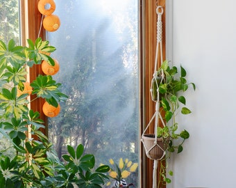 Double macrame plant hanger, macrame planter, plant hanger, macrame wall hanging