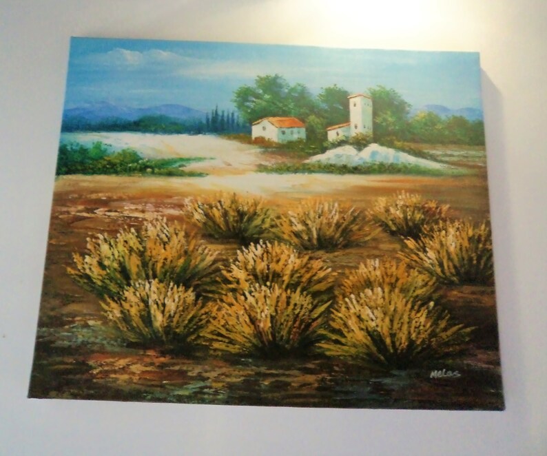 Oil on canvas signed M\u00e9las
