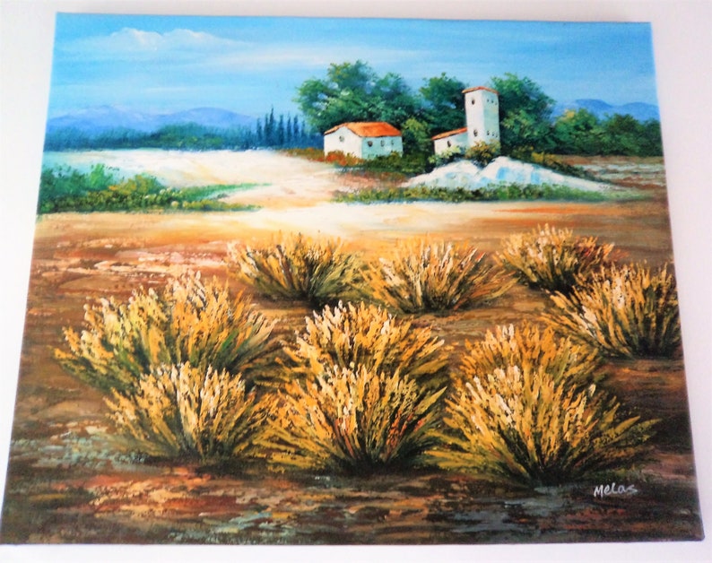 Oil on canvas signed M\u00e9las