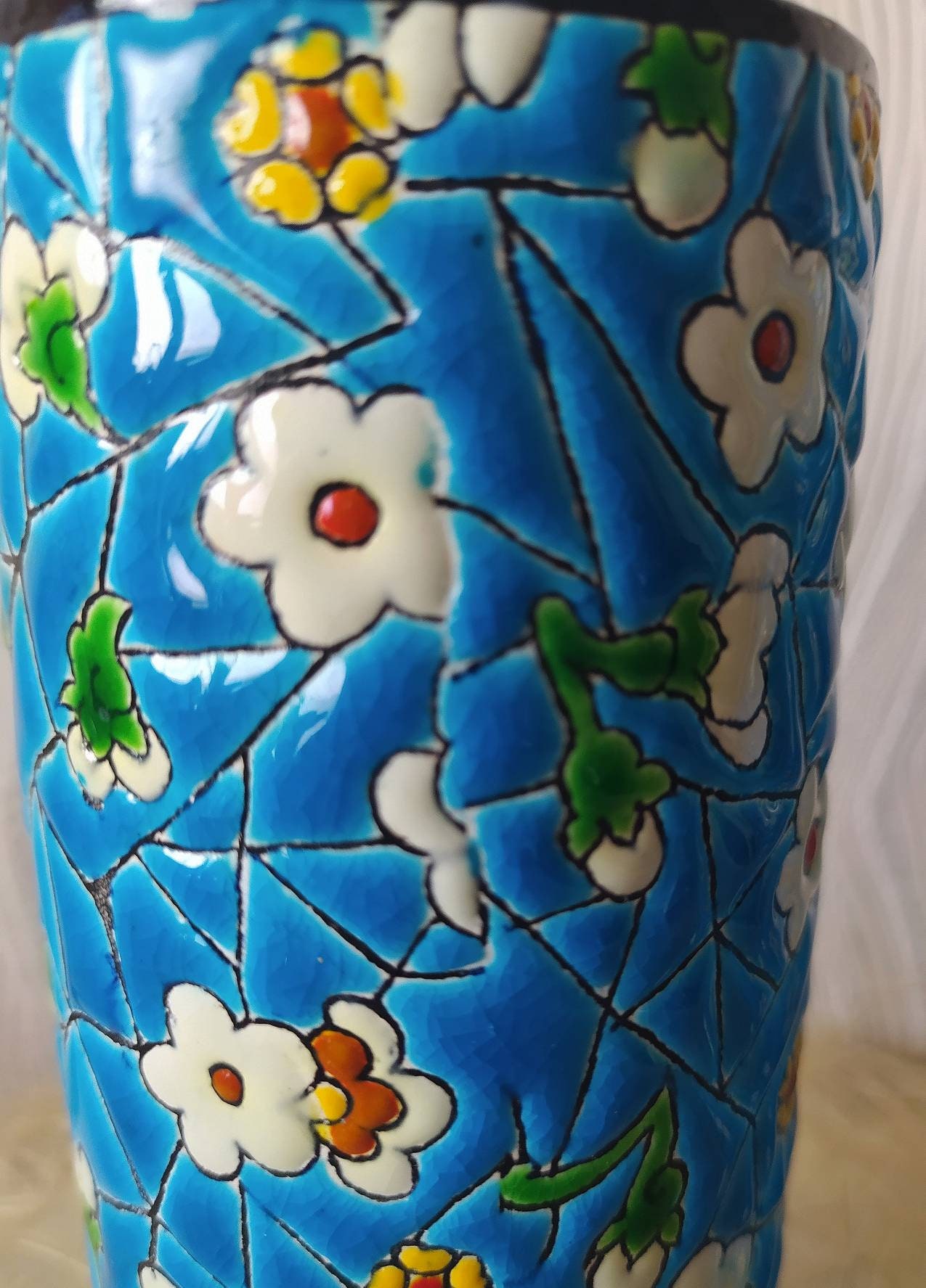 Paire de Vases en Faïence et Émaux Polychrome J. Vieillard