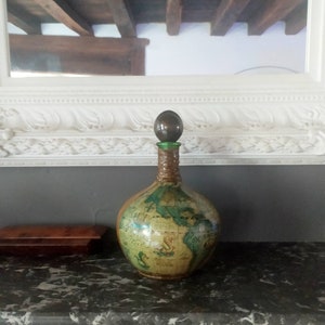 Bouteille carafe mappemonde vintage