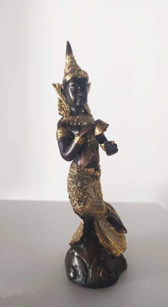statuette Asiatique en Bronze et Dorure