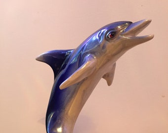 Vintage Jema Dolphin Figurine "383" marked to base Jema - Holland - 383 iridescent ornament