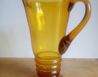 Amber glass pitcher