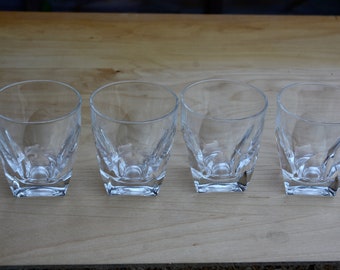 Set of 5 Faceted glass Whisky Tumblers