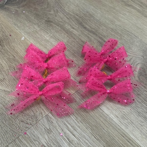 Glitter Pink Dog Bow Accesories