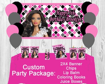 black barbie birthday party decorations