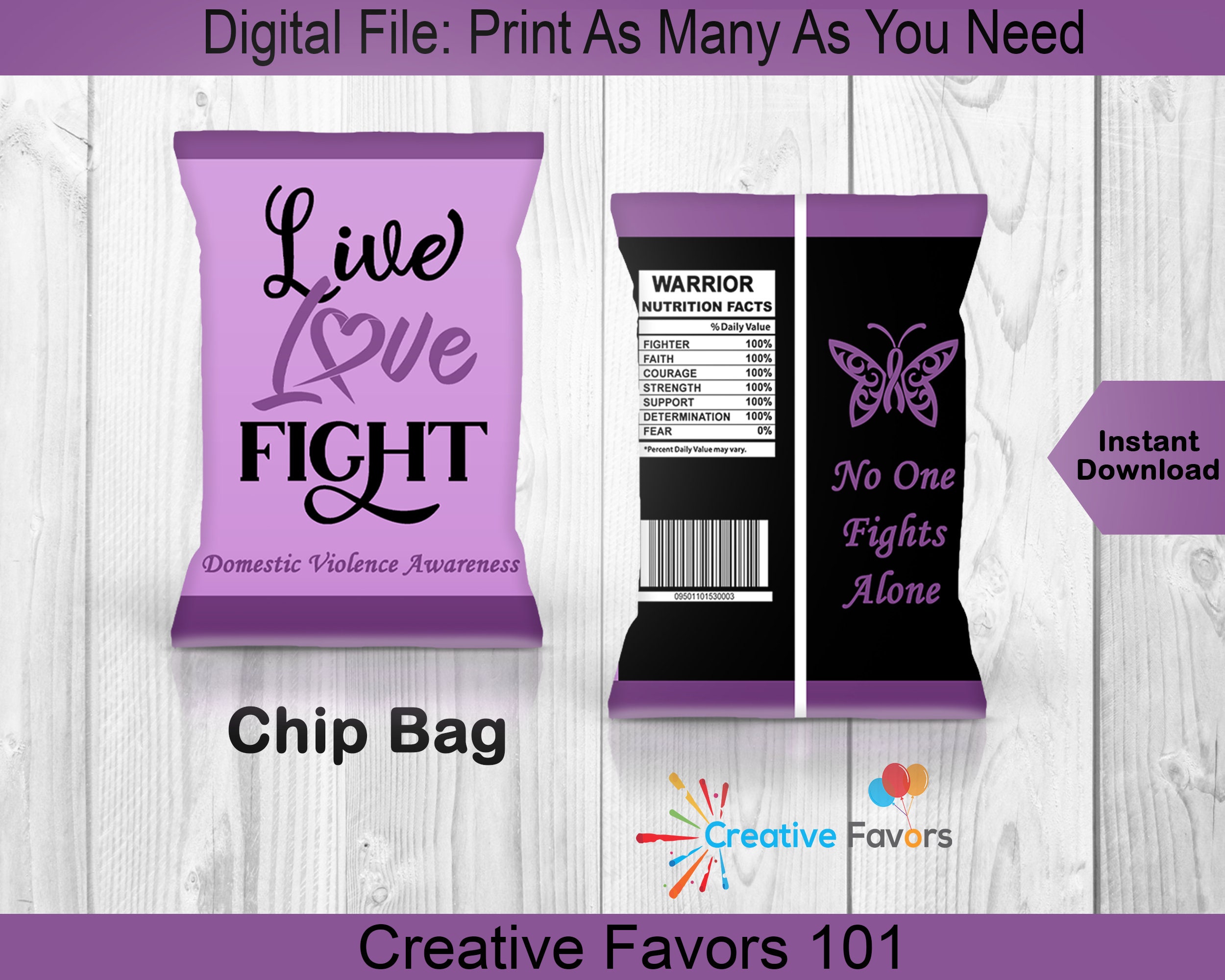 Domestic Violence Survivor Chip Bag Domestic Violence Etsy