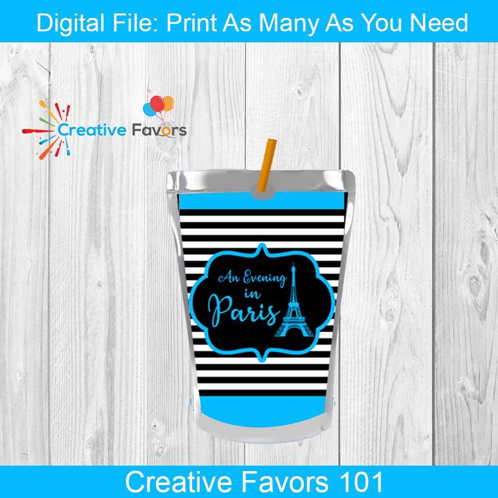 A Night In Paris Paris Theme Blue Paris Birthday Party Favors Paris Backdrop Paris Sleepover Party Paris Banner Paris Party