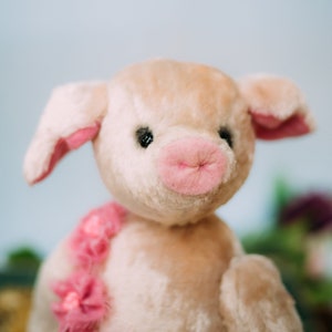 Cute piggy, teddy piggy, pink pig, piggy toy, baby piggy, indoor piggy toy, artist teddy pig image 9