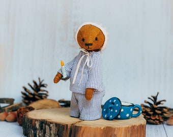 Teddy Bear Splyushka, handmade bear, designer bear, collection bear, little bear, brown bear, teddy teddy bear, artist teddy bear