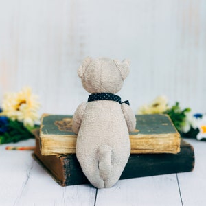 Тедди детская собака, милый ребенок, плюшевый щенок игрушки, серый щенок, игрушка ручной работы, подарок на ребенка, лучший подарок image 7