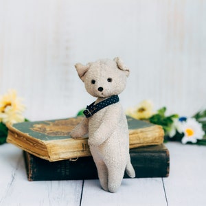 Тедди детская собака, милый ребенок, плюшевый щенок игрушки, серый щенок, игрушка ручной работы, подарок на ребенка, лучший подарок image 2