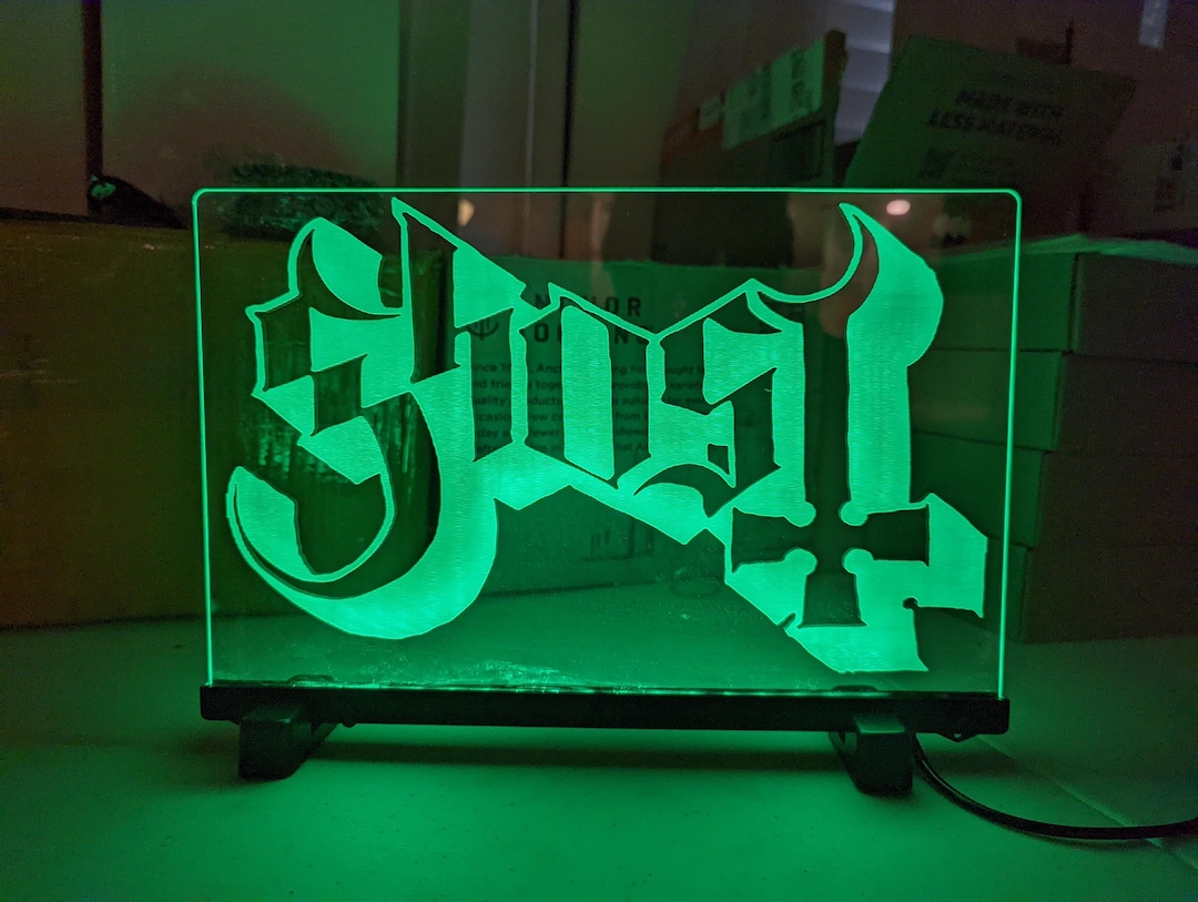 Ghost Band Color Changing LED Edge Lit Light Custom Laser Etched Lamp ...
