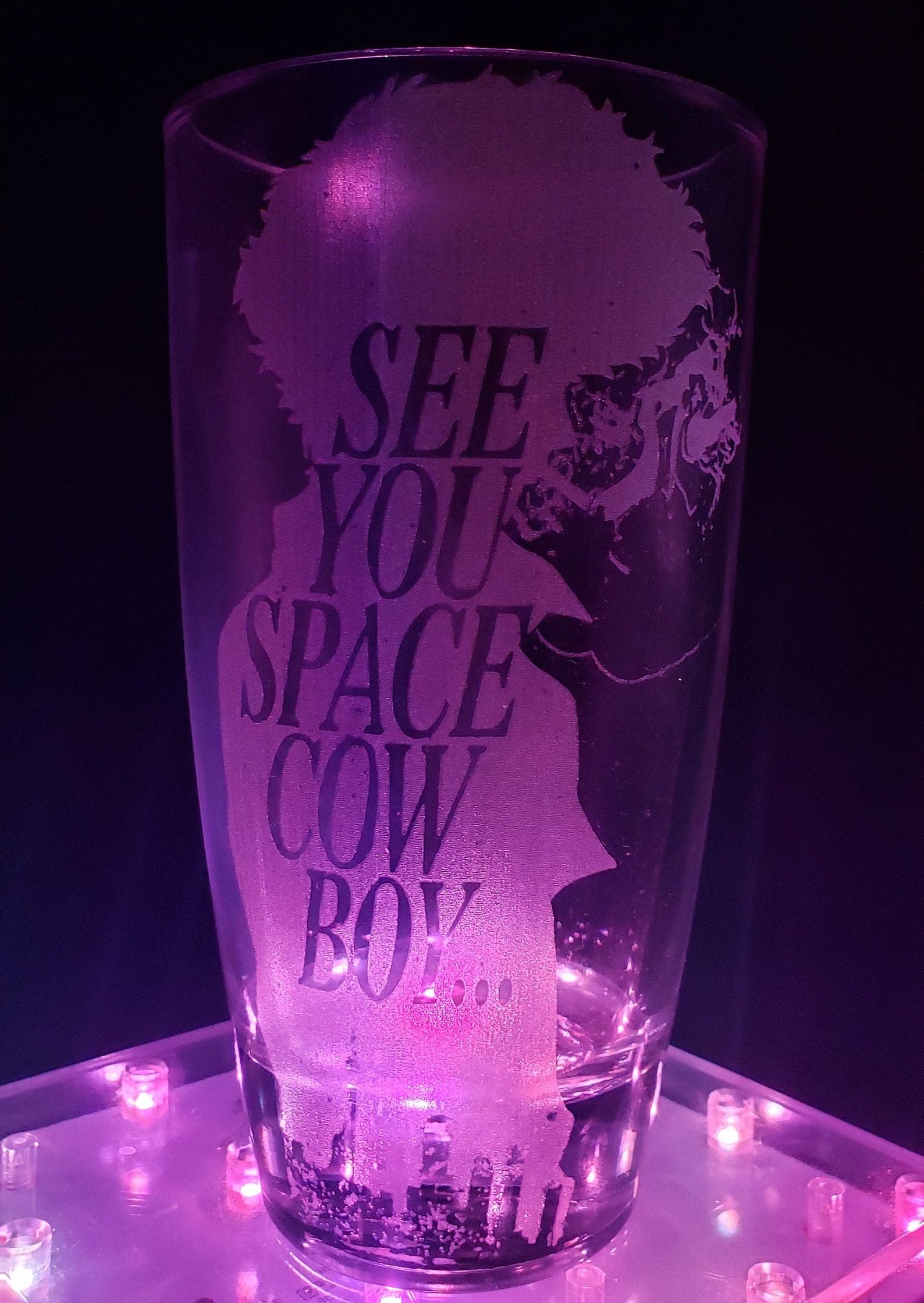 Cowboy Bebop Spike Anime Láser Etched Glass Etsy
