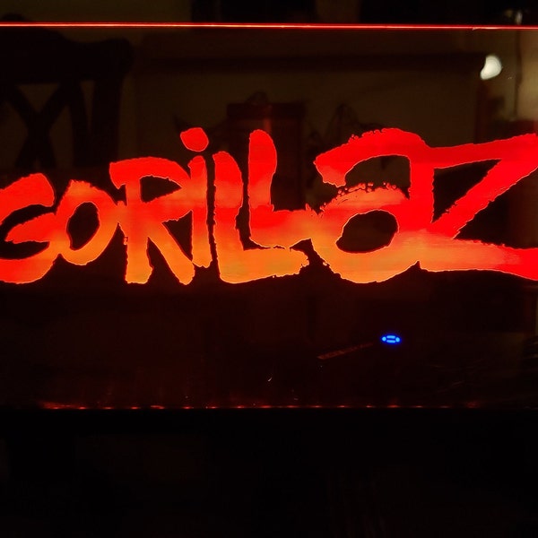 Gorillaz Band Color Changing LED Edge Lit Light Custom Laser Etched Lamp (Alternative Rock Gift)