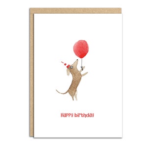 Crabot restant de saucisse avec la carte d’anniversaire de ballon (code SM038)