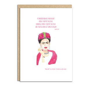 Frida Kahlo Punsch sie ins Gesicht Raucherkarte