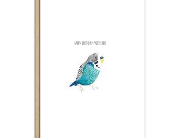 Happy birthday fancy bird, budgie lover's card (code SM011)