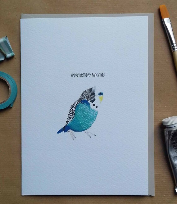 Oiseau De Fantaisie Joyeux Anniversaire Carte De Perruche Amant Code Sm011