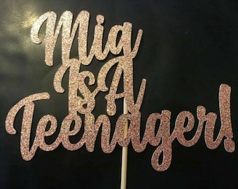 Cake Topper Personalised Name, Birthday Cake Topper, Teenager