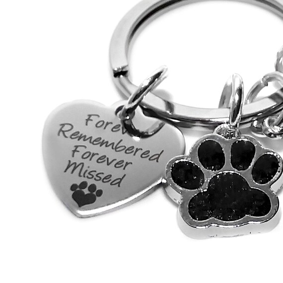 /"Forever Remembered Forever Missed/" key ring dog cat pet alloy charm