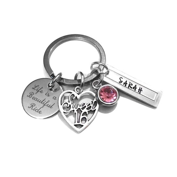 Sweet 16 Keychain New Drivers License Personalized Party Name Etsy