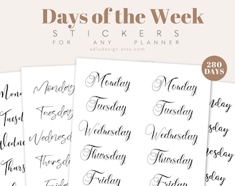 Daily Journal Days of the Week Classified Planner Sticker Sheet