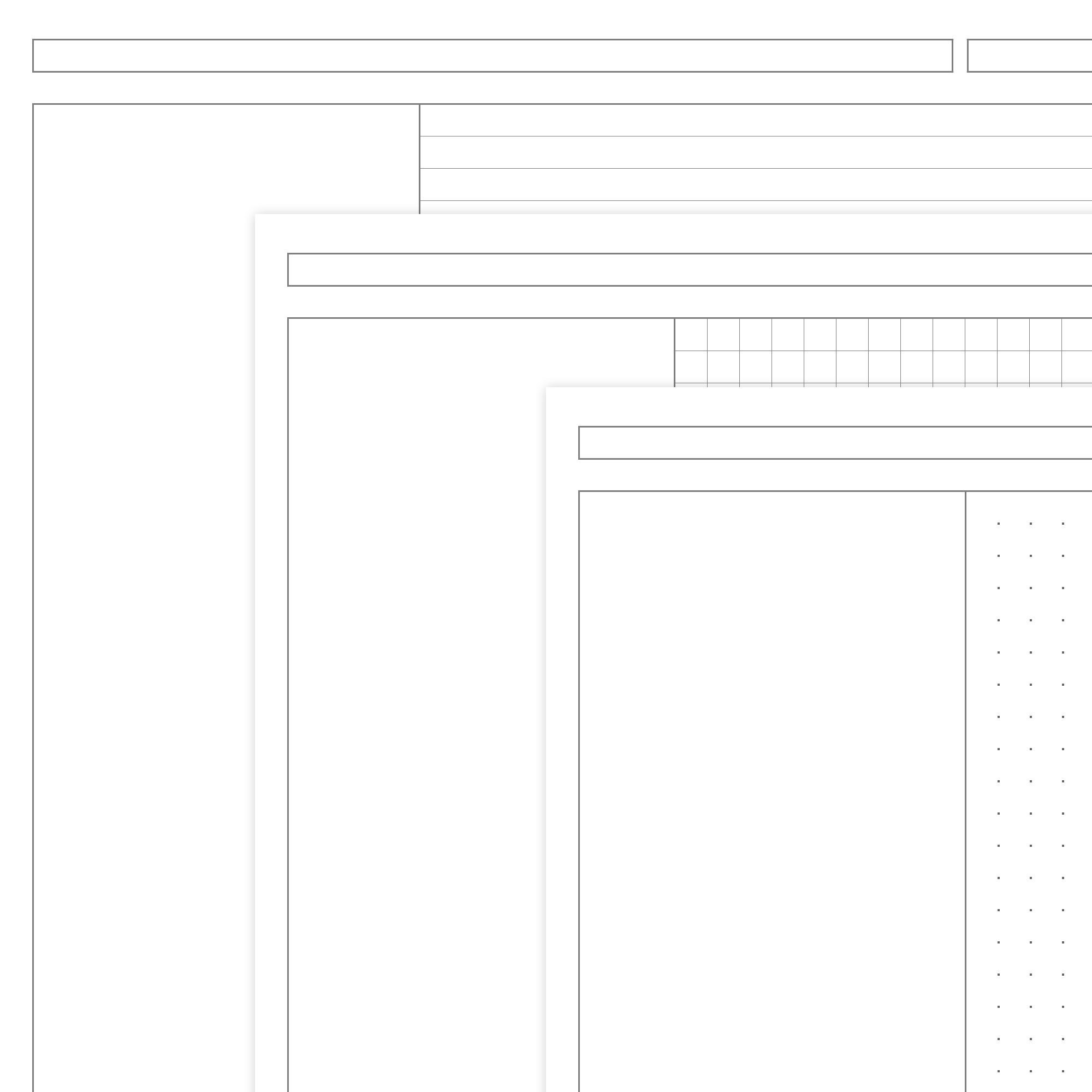 Cornell Paper Set Printable, White Paper With Gray Dots Lines &amp; Grid ...