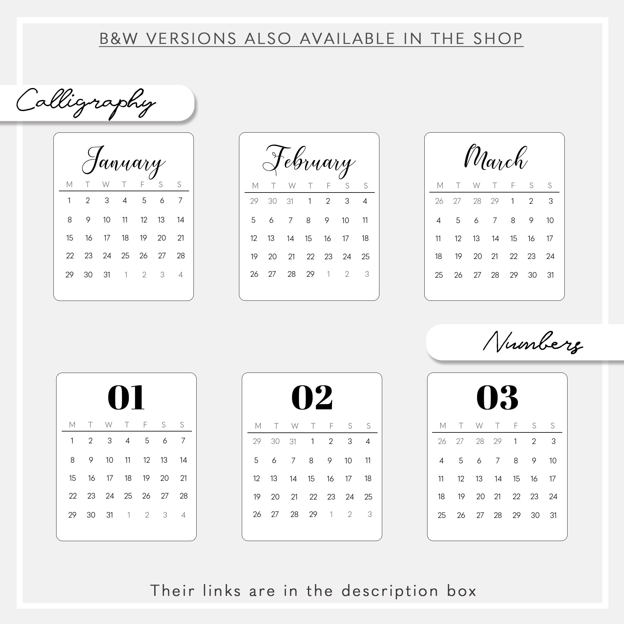 2024 Monthly Calendar Stickers Printable for Journals and Etsy Australia