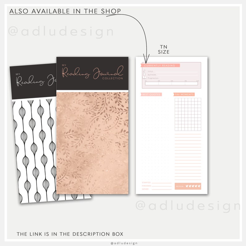 A6 Reading Journal Printable, Tracker &amp; Review for Books, Notebook ...