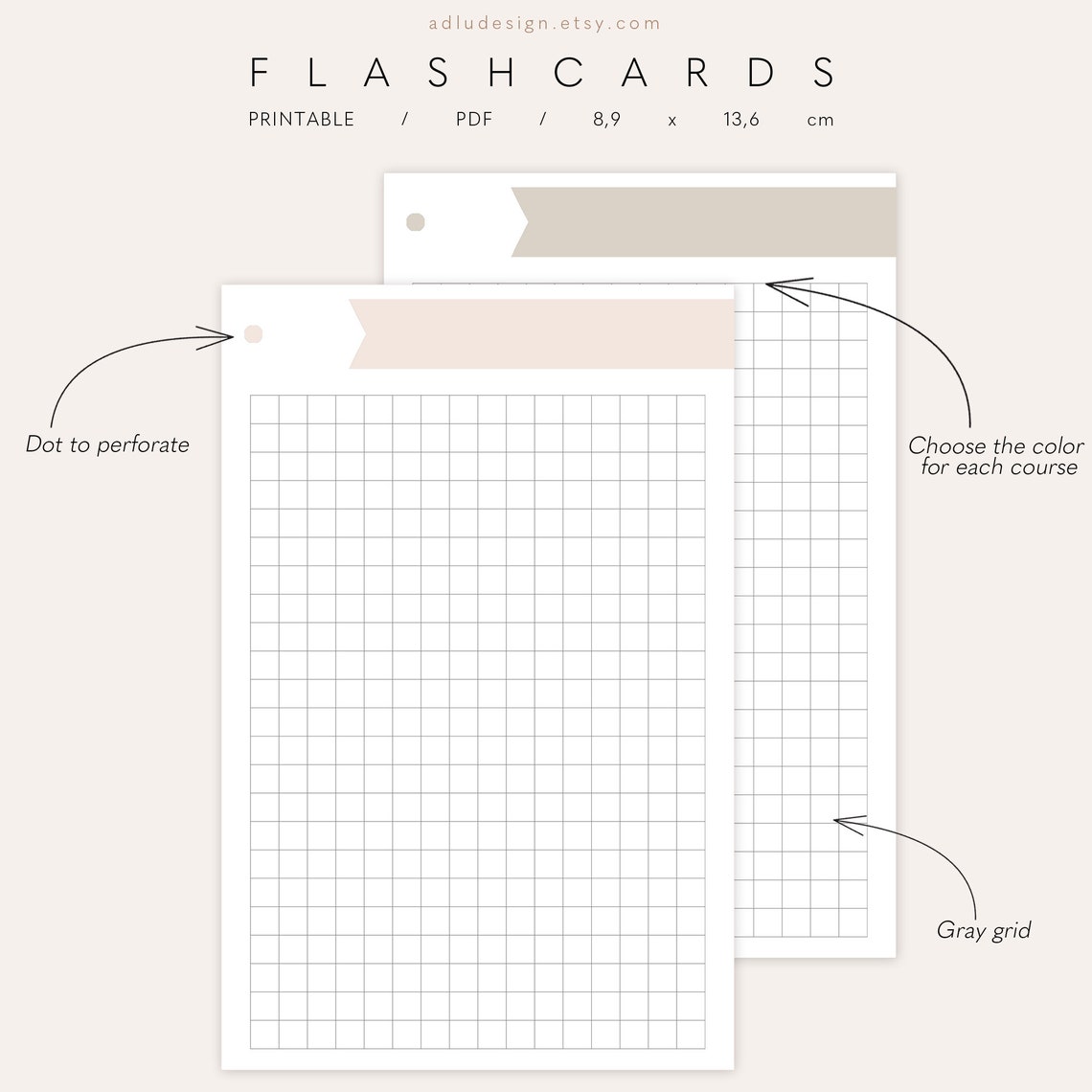 Flashcards for Student Printable Notes Cards for Studying Etsy