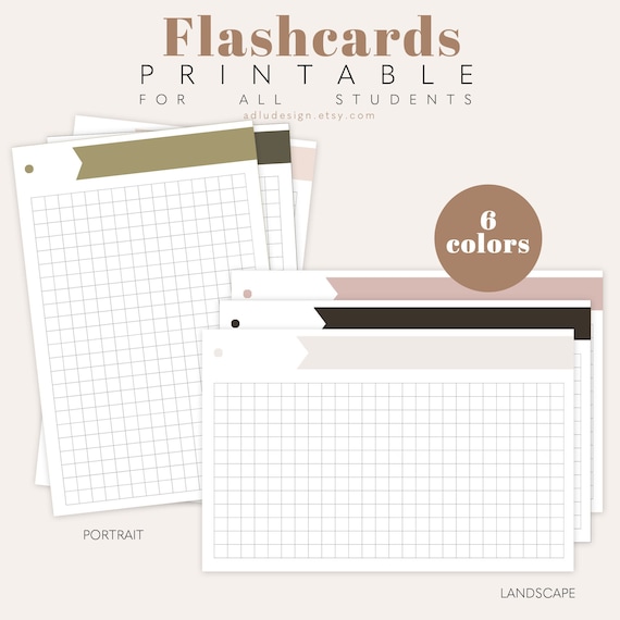 Flashcards for Student Printable Notecards for Studying | Etsy