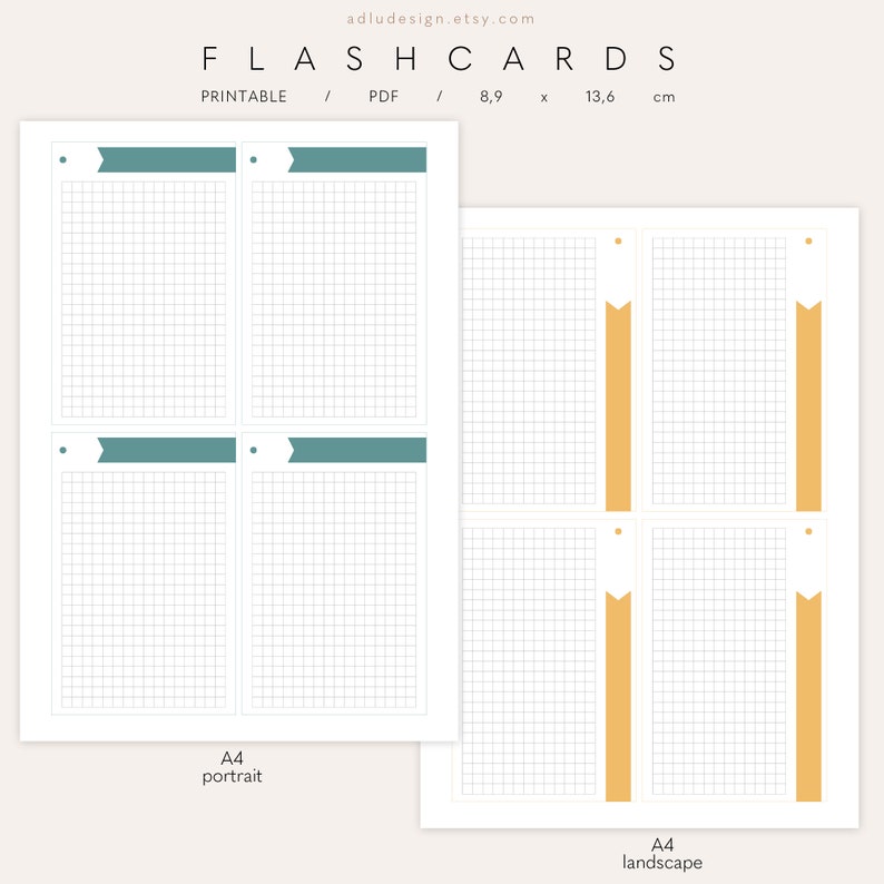 Flashcards for Student Printable Notes Cards for Studying - Etsy
