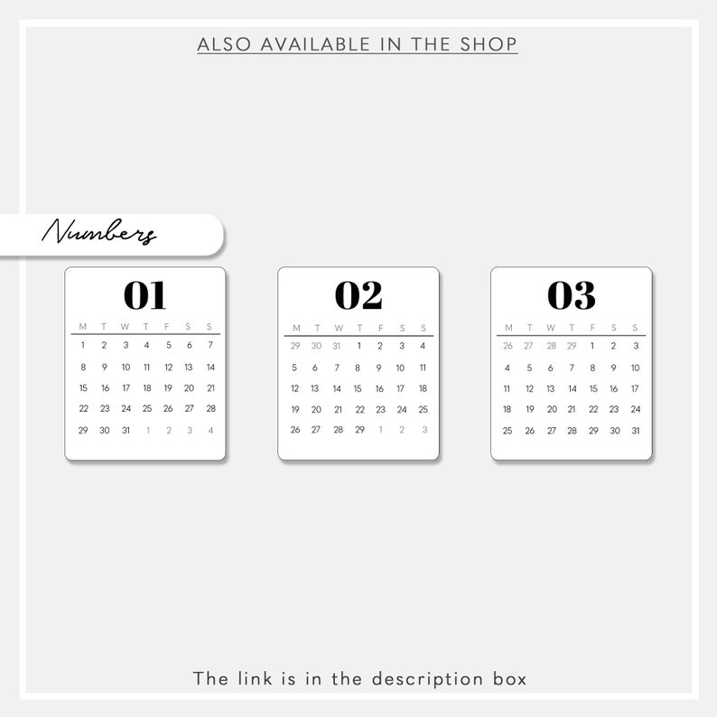 2024 Monthly Calendar Stickers Printable for Journals and Planners