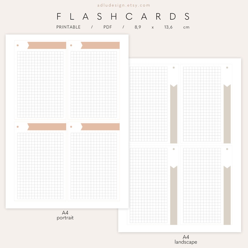 Flashcards for Student Printable Notes Cards for Studying - Etsy