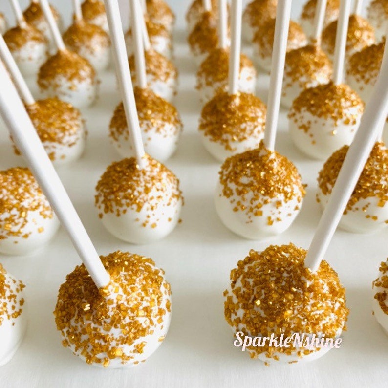 1 Dozen Gold Cake Pops Silver Cake Pops Gold Silver Sprinkle Etsy