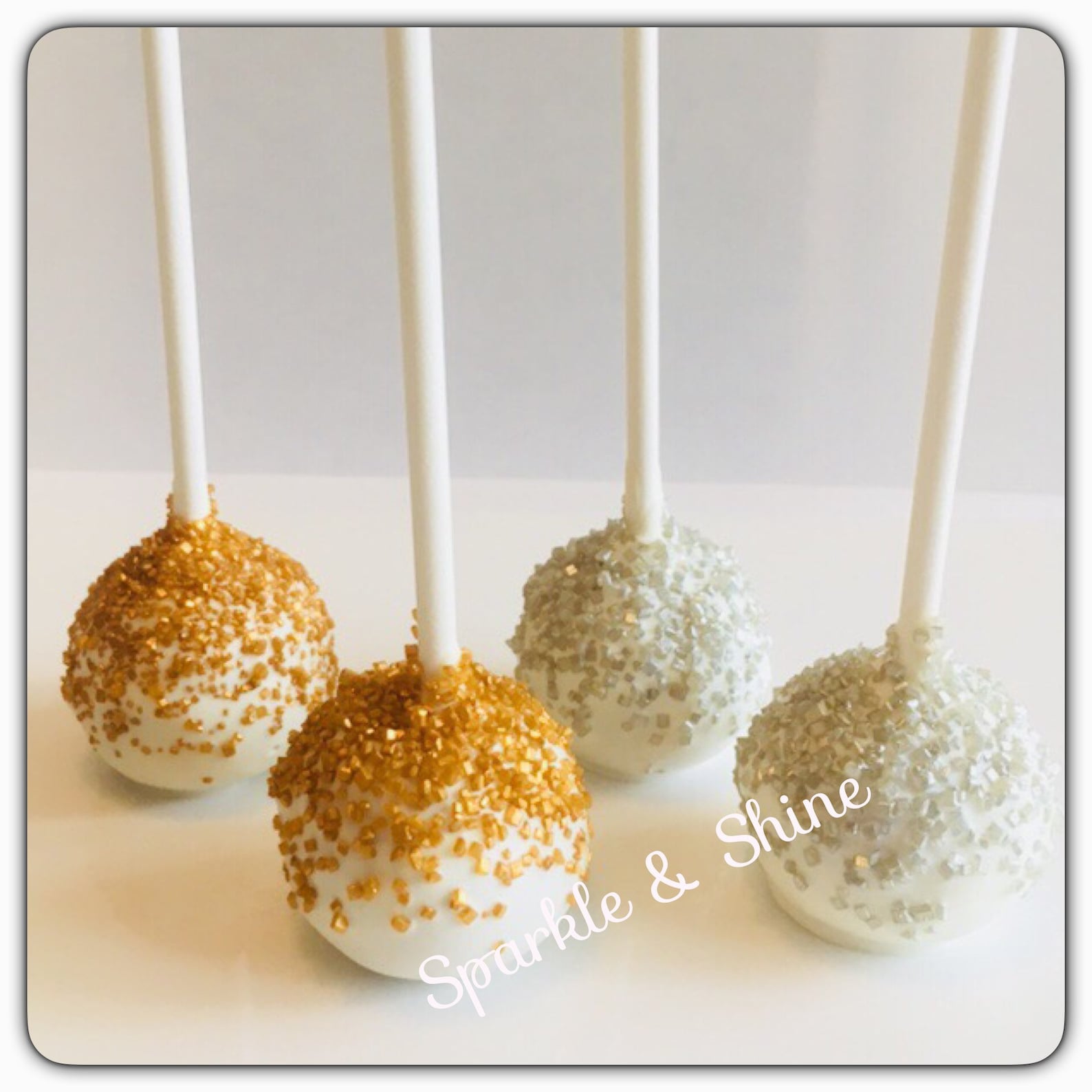 1 Dozen Gold Cake Pops Silver Cake Pops Gold Silver Sprinkle Etsy